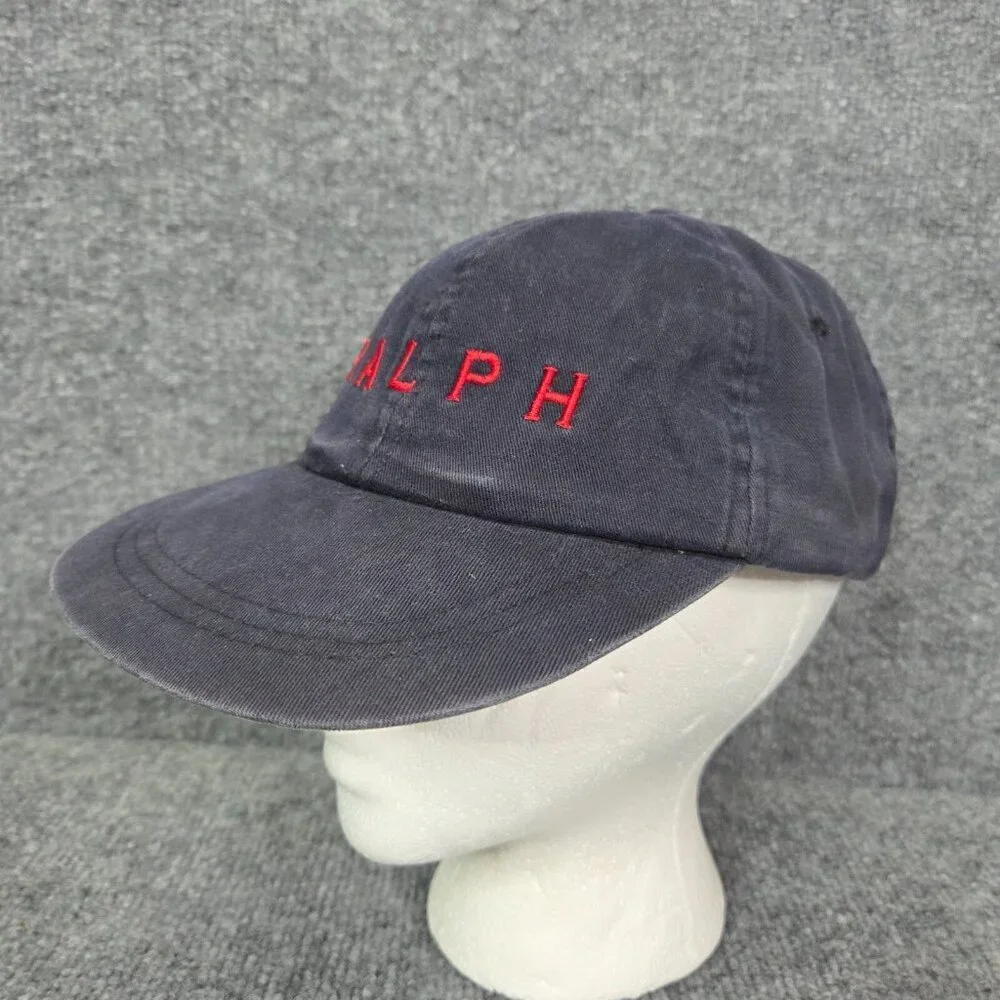 Rare Vintage POLO SPORT‎ Ralph Lauren Spell Out Hat Navy Blue Nylon YOUTH KIDS